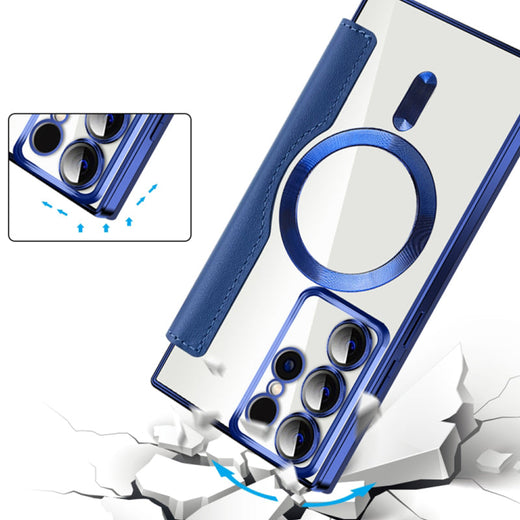 Samsung Galaxy Flip Case, Magnetic Leather Look Wallet Cover with Card Holder for S24, S23 & S22