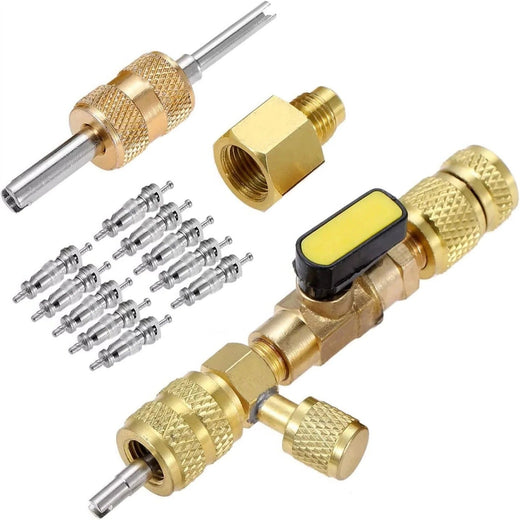 Valve Core Remover Tool, Dual Port HVAC Valve Core Installer for Mini-Split & Refrigeration Systems