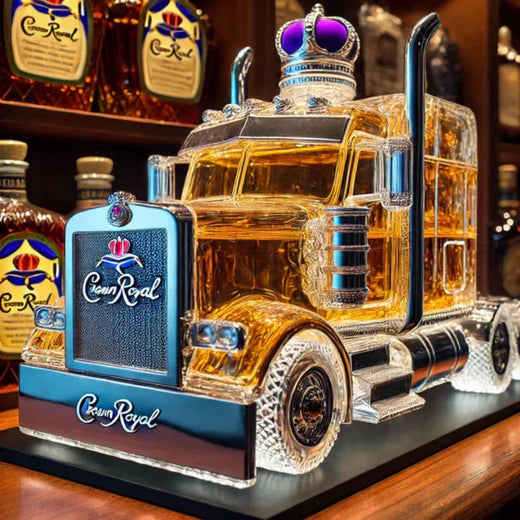 Truck Whiskey Decanter, Semi Truck Shaped Glass Decanter for Home Bar, Man Cave & Office