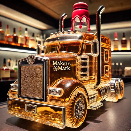 Truck Whiskey Decanter, Semi Truck Shaped Glass Decanter for Home Bar, Man Cave & Office