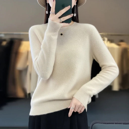 Women's Crewneck Sweater, Lightweight Soft Pullover Sweater for Layering, Work & Casual Wear