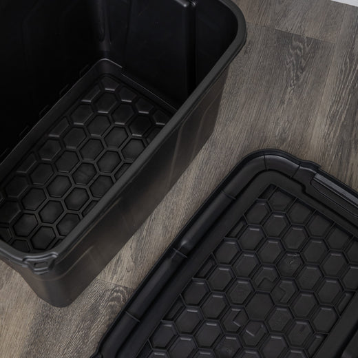 Heavy Duty Storage Bins with Lids, 60L Lockable Stackable Storage Tote
