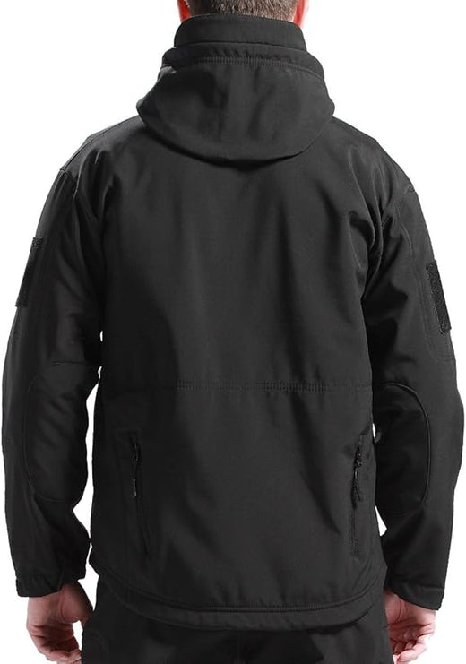 Waterproof Outdoor Jacket, Windproof Fleece Lined Hooded Jacket for Hiking, Hunting & Fishing