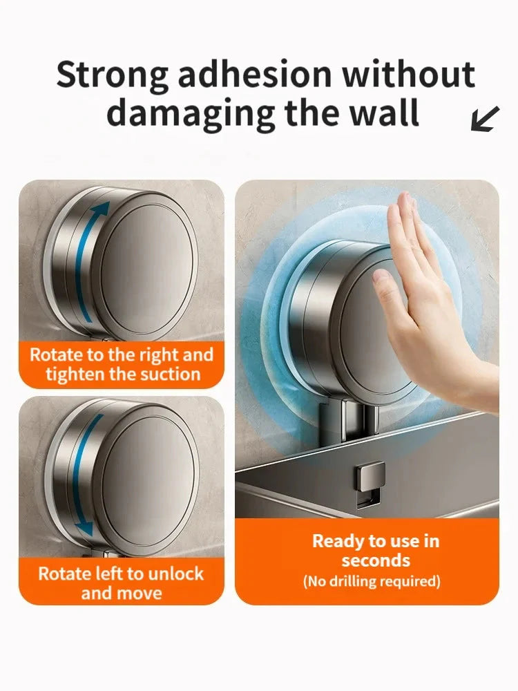 Suction Cup Shower Shelf, Drill-Free Setup, Drip Guard, SnapShelv