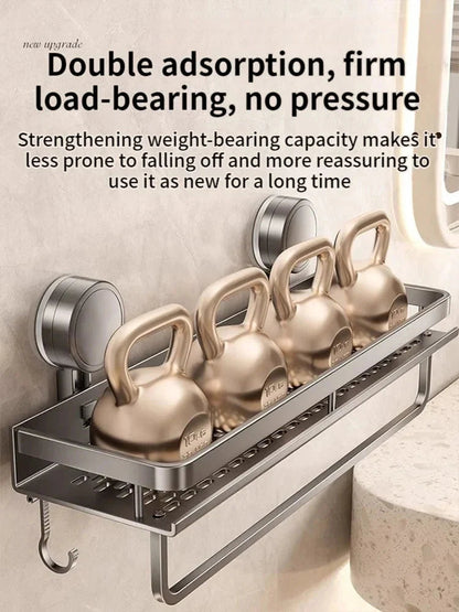 Suction Cup Shower Shelf, Drill-Free Setup, Drip Guard, SnapShelv
