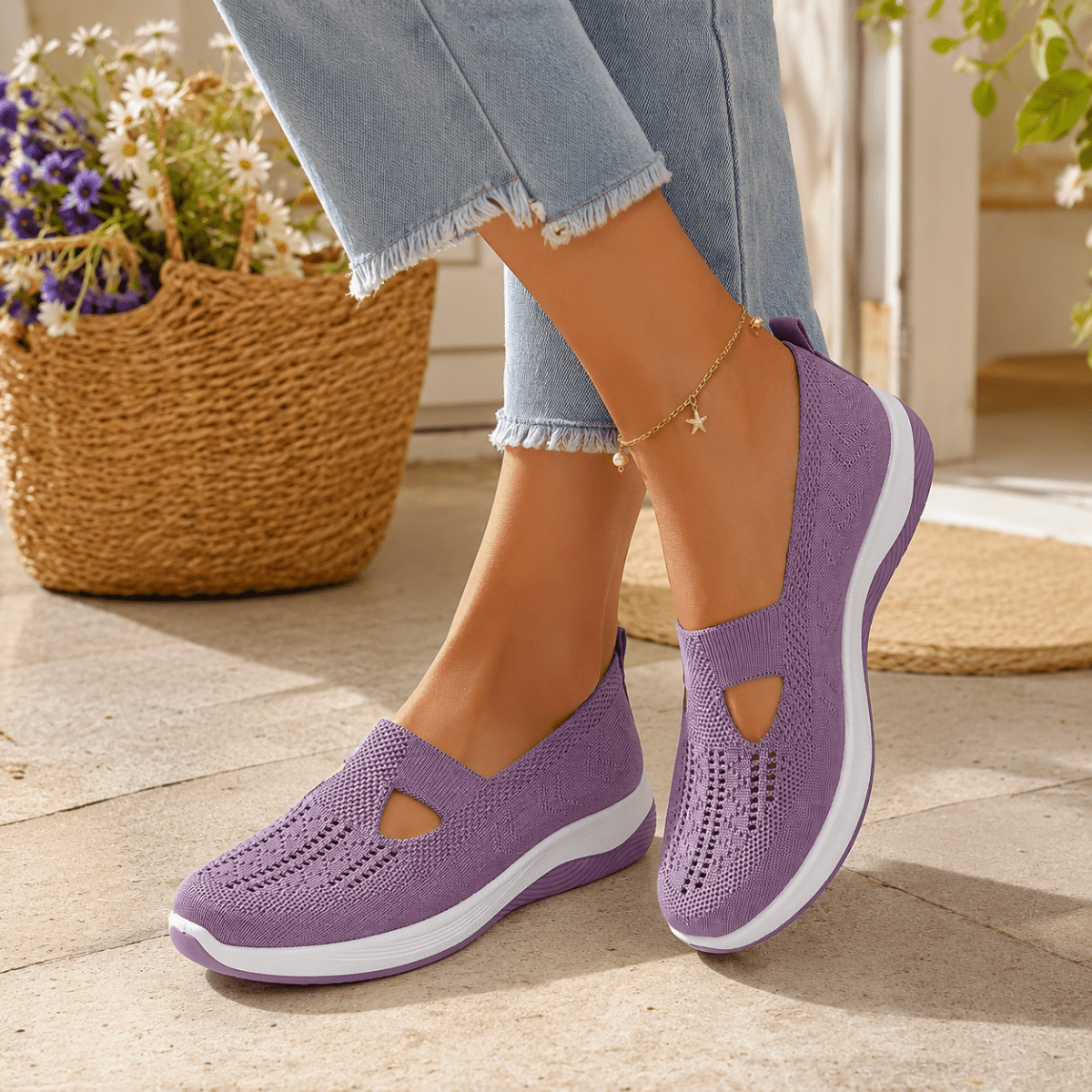 Orthopedic Slip On Shoes for Women, All Day Comfort Walking Shoes & Slippers for Women with Arch Support