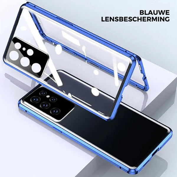 Magnetic Samsung Galaxy Case, Double Sided Tempered Glass 360 Phone Case for S24, S23, S22, S21 & S20