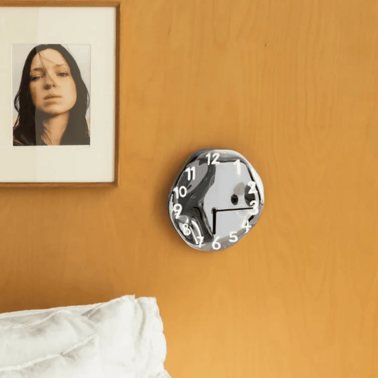 Ceramic Wall Clock, Chrome Modern Wall Clock for Living Room & Kitchen
