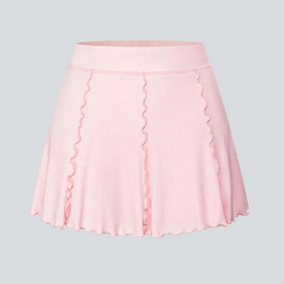 RIBBEDKNIT Feminine 2-in-1 Tennis Skirt