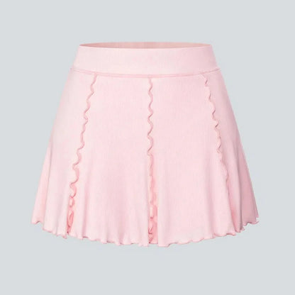 RIBBEDKNIT Feminine 2-in-1 Tennis Skirt