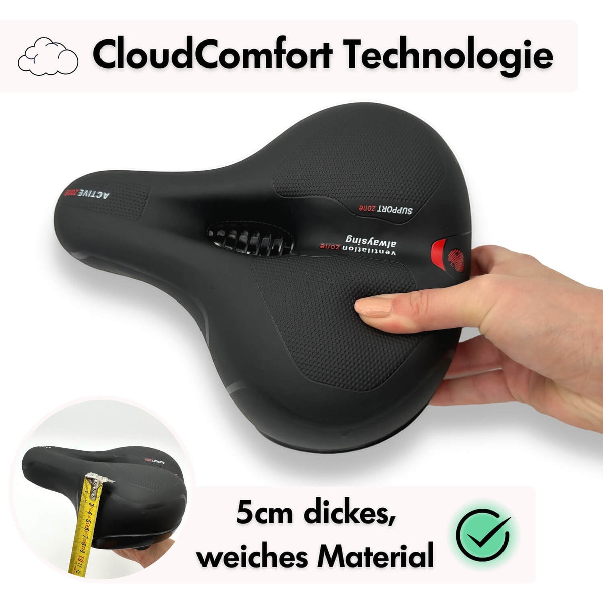 Memory Foam Bike Seat, Pressure-Relieving