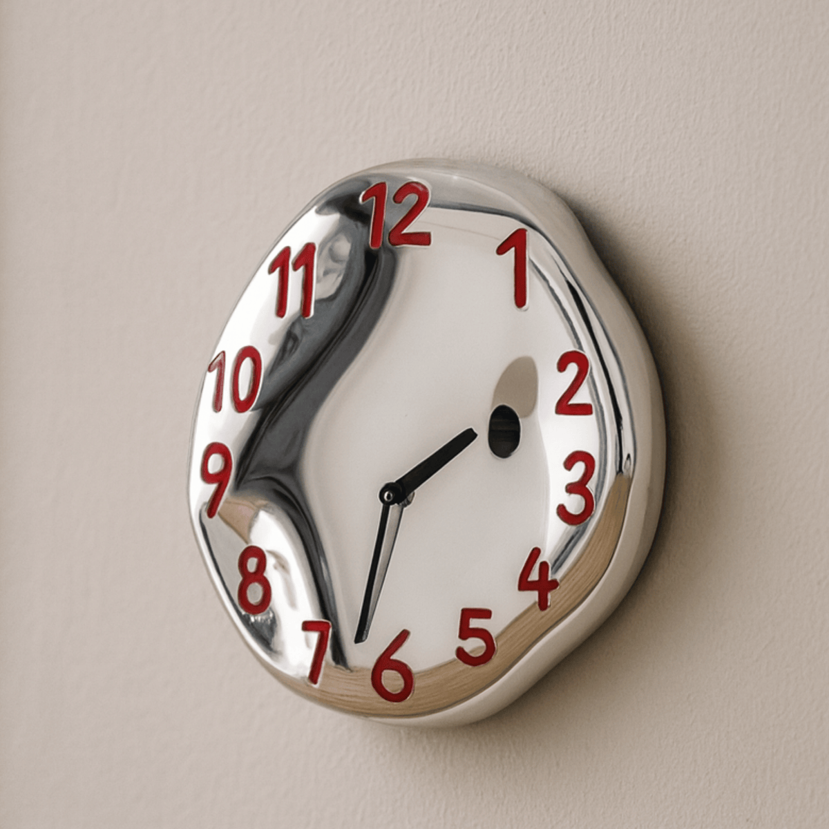 Ceramic Wall Clock, Chrome Modern Wall Clock for Living Room & Kitchen