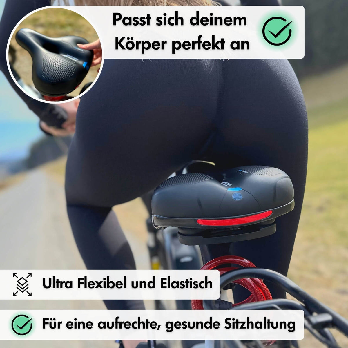 Memory Foam Bike Seat, Pressure-Relieving