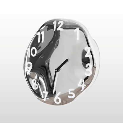 Ceramic Wall Clock, Chrome Modern Wall Clock for Living Room & Kitchen