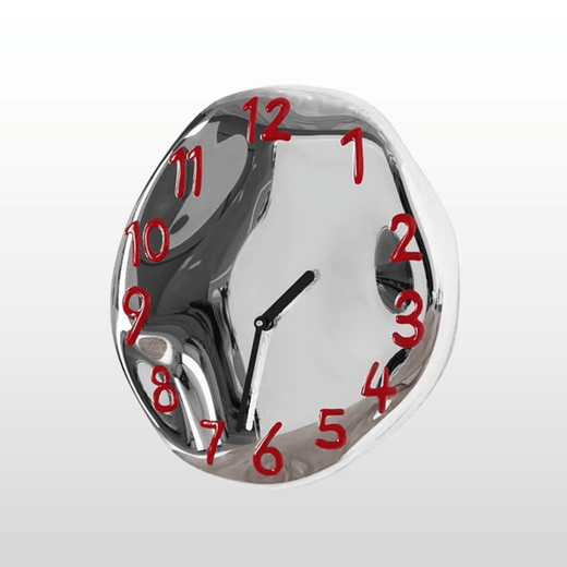 Ceramic Wall Clock, Chrome Modern Wall Clock for Living Room & Kitchen