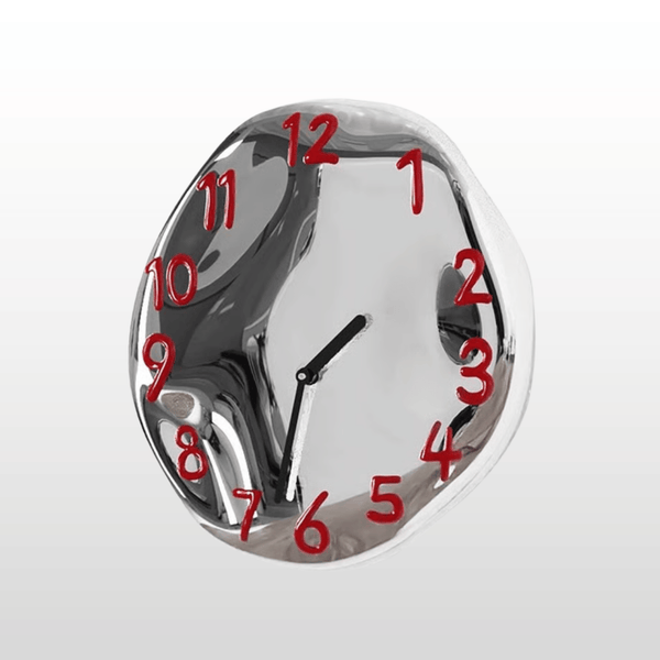 Ceramic Wall Clock, Chrome Modern Wall Clock for Living Room & Kitchen