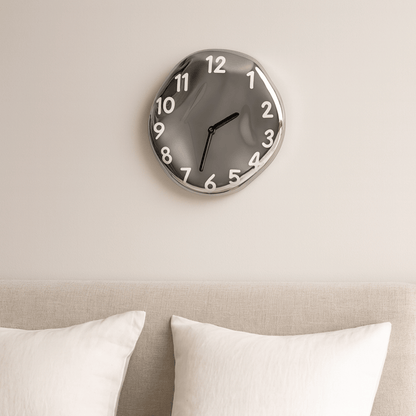 Ceramic Wall Clock, Chrome Modern Wall Clock for Living Room & Kitchen