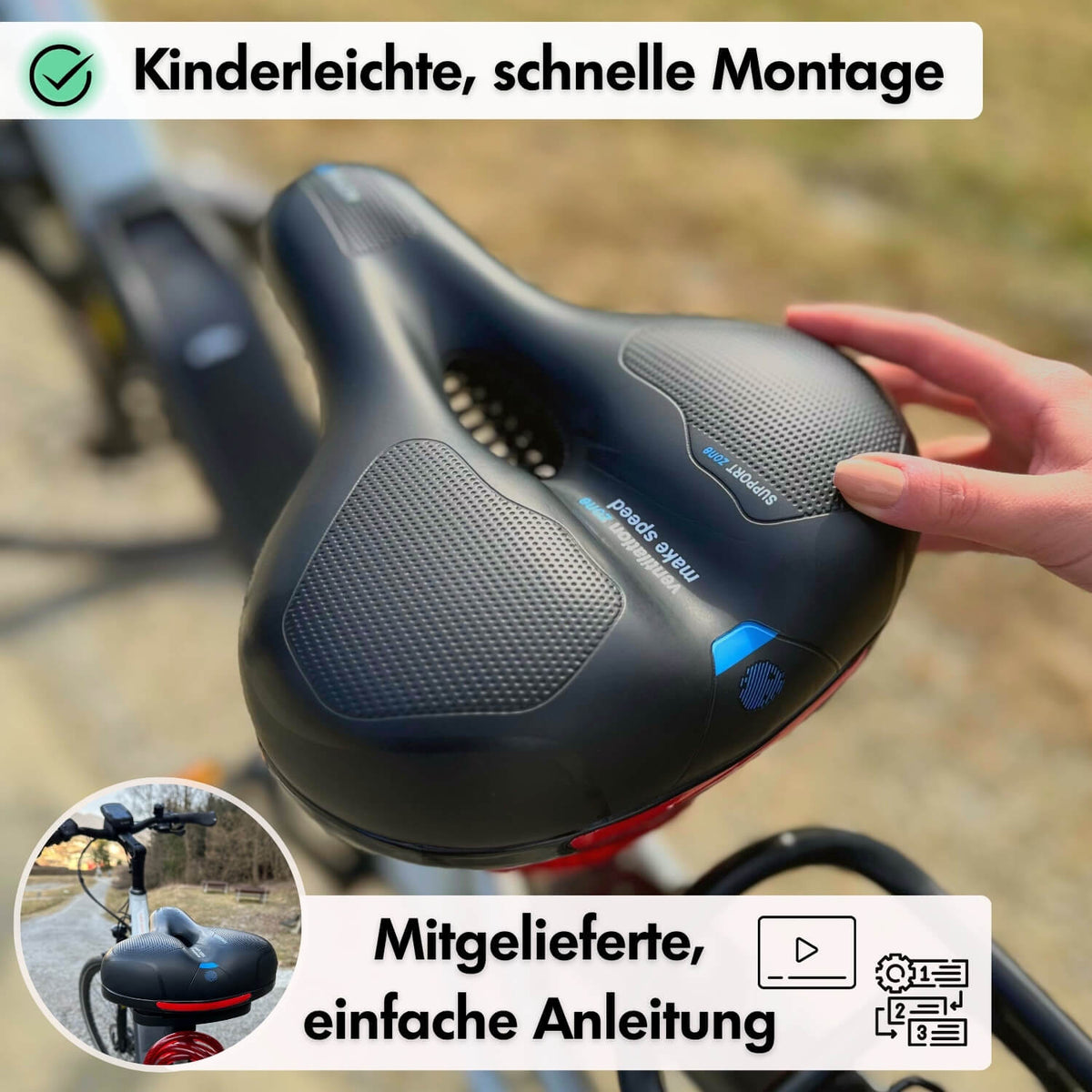 Memory Foam Bike Seat, Pressure-Relieving
