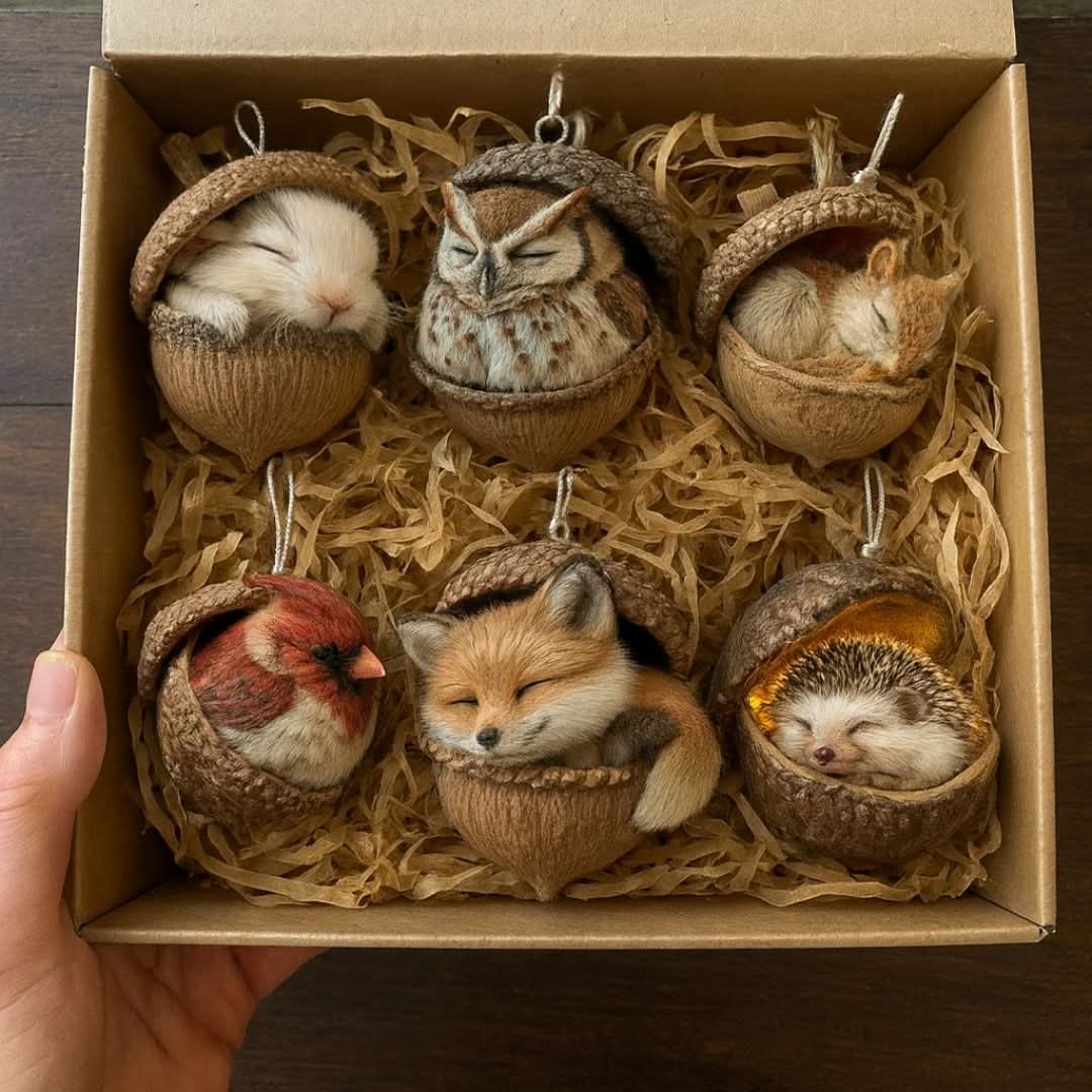 FORESTDREAM Cute Sleeping Forest Friends Figurine