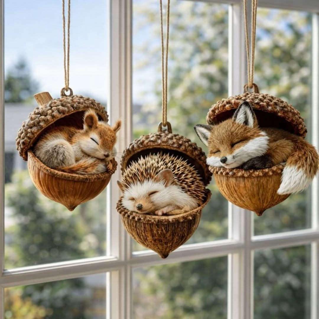 FORESTDREAM Cute Sleeping Forest Friends Figurine