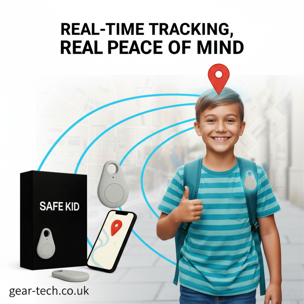 Kids GPS Tracker, Waterproof, Real-Time & SOS Alarm