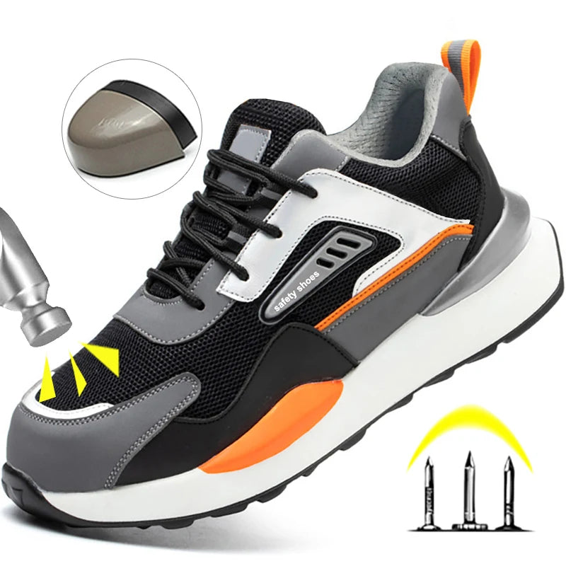 Steel Toe Shoes for Men, Protective Work Safety Shoes
