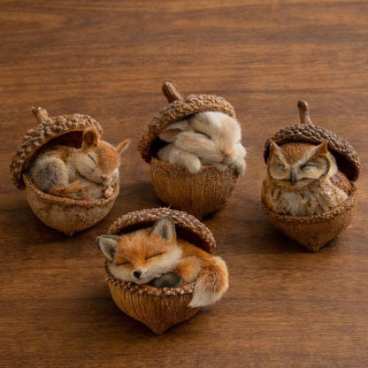 FORESTDREAM Cute Sleeping Forest Friends Figurine