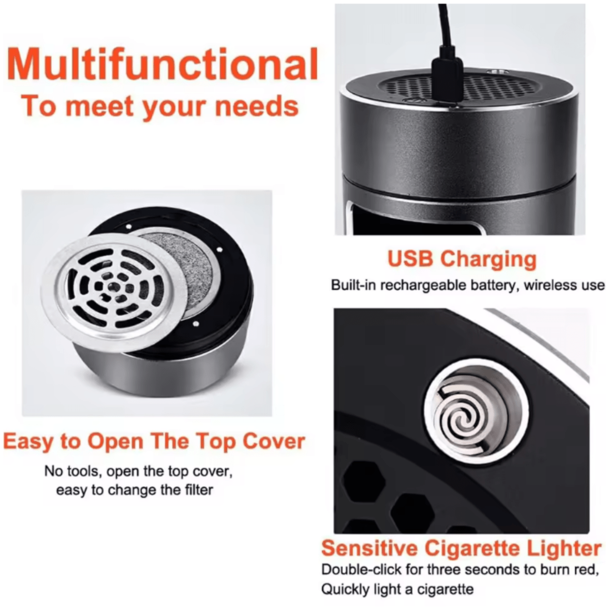 PUREASH Portable Smokeless Ashtray
