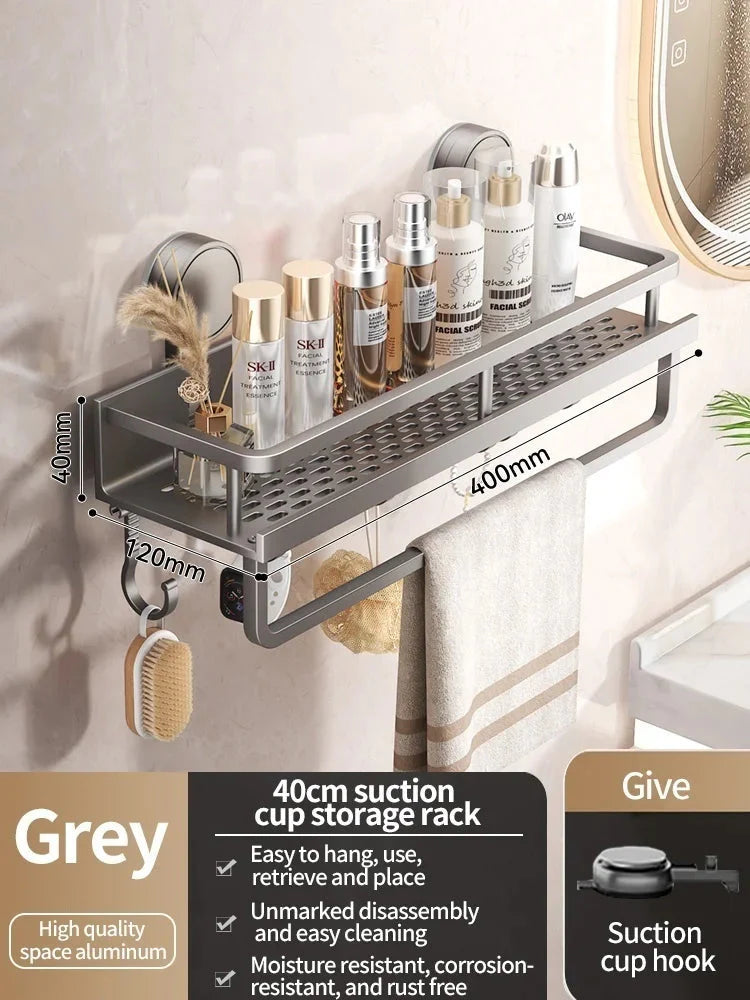 Suction Cup Shower Shelf, Drill-Free Setup, Drip Guard, SnapShelv
