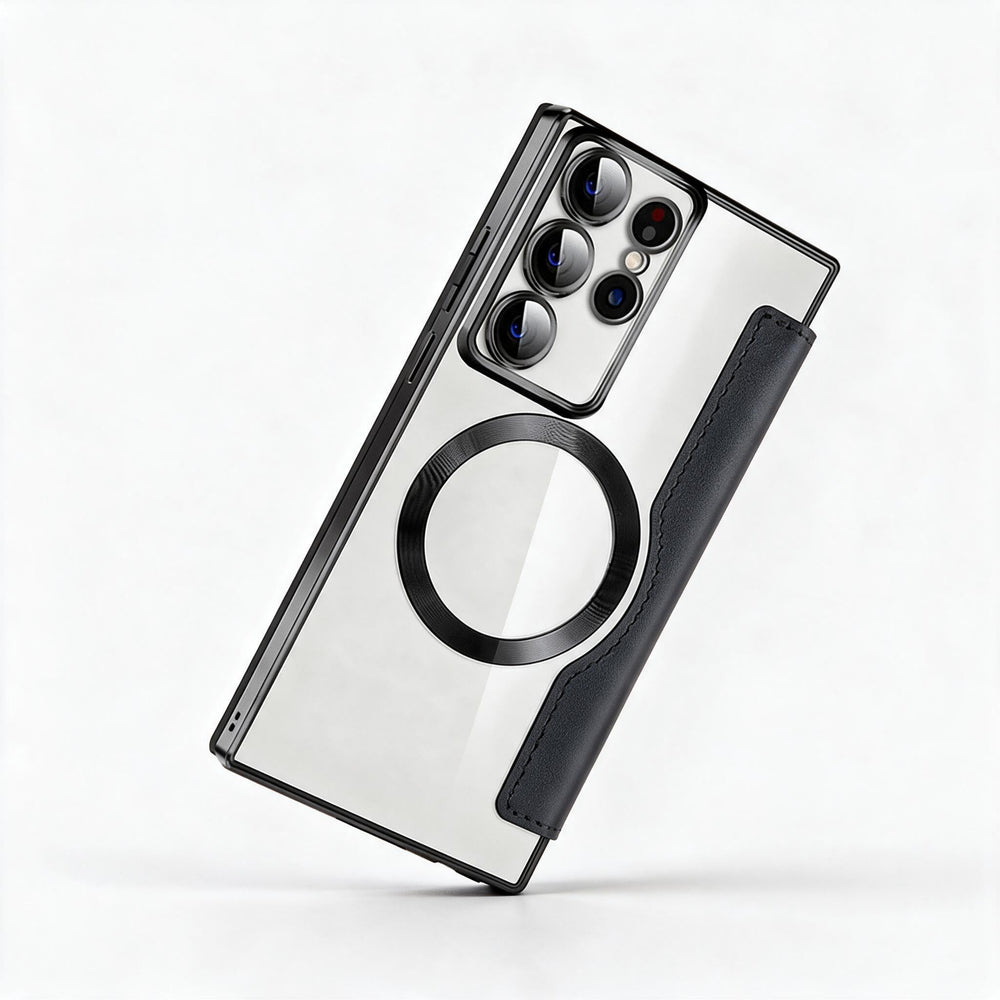 Samsung Galaxy Flip Case, Magnetic Leather Look Wallet Cover with Card Holder for S24, S23 & S22