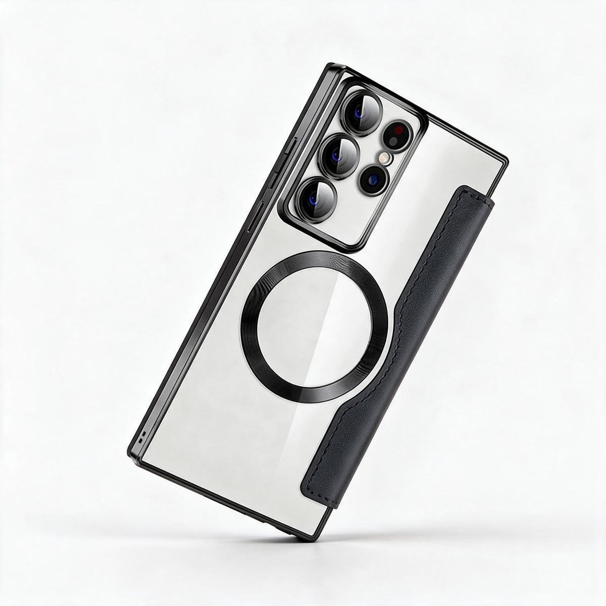Magnetic Flip Case for Samsung, Leather Look with Card Slot