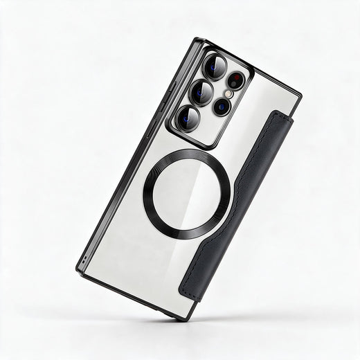Samsung Galaxy Flip Case, Magnetic Leather Look Wallet Cover with Card Holder for S24, S23 & S22