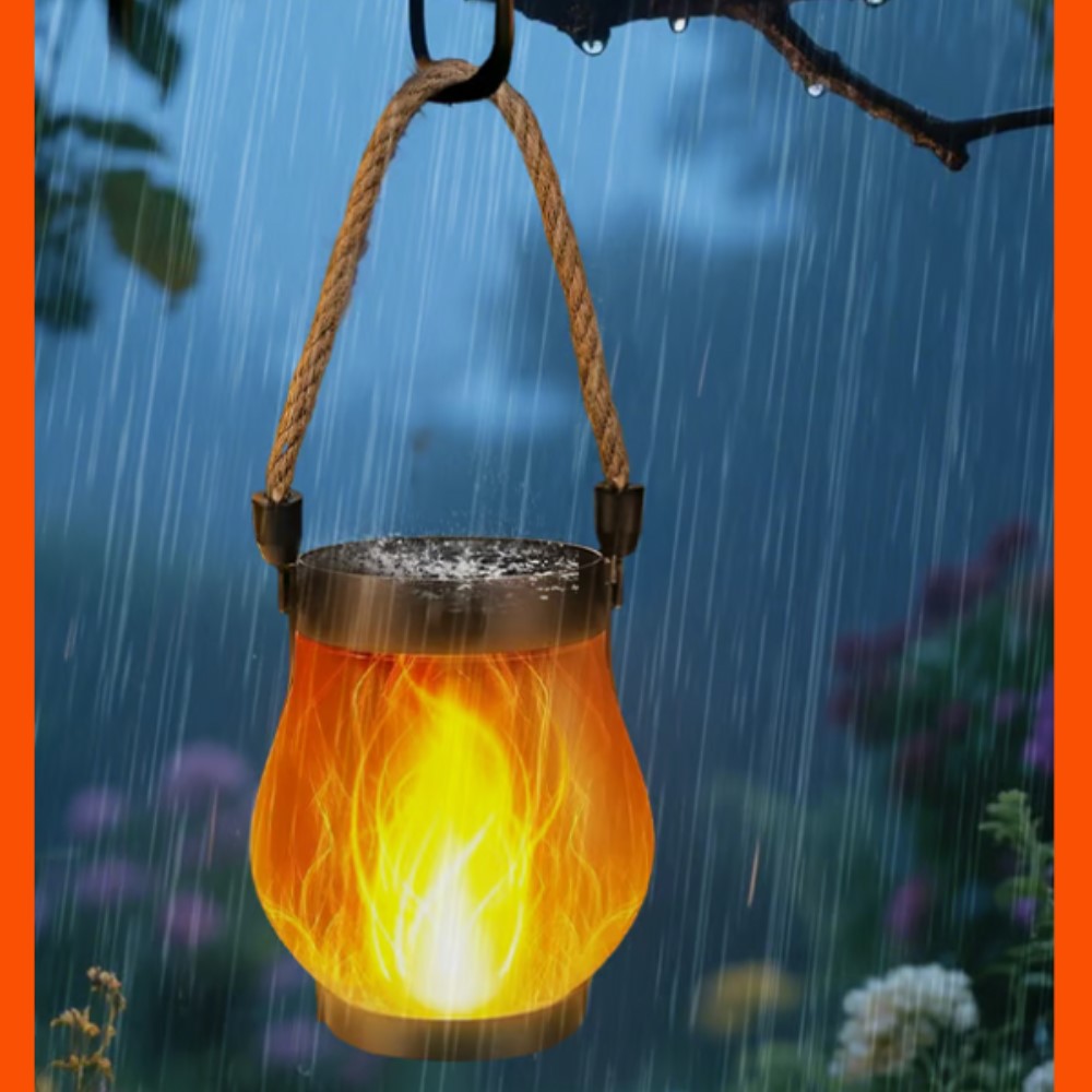 Solar Flickering Flame Lantern for Garden & Patio
