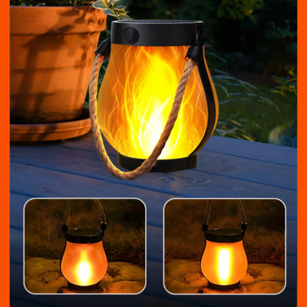 Solar Flickering Flame Lantern for Garden & Patio