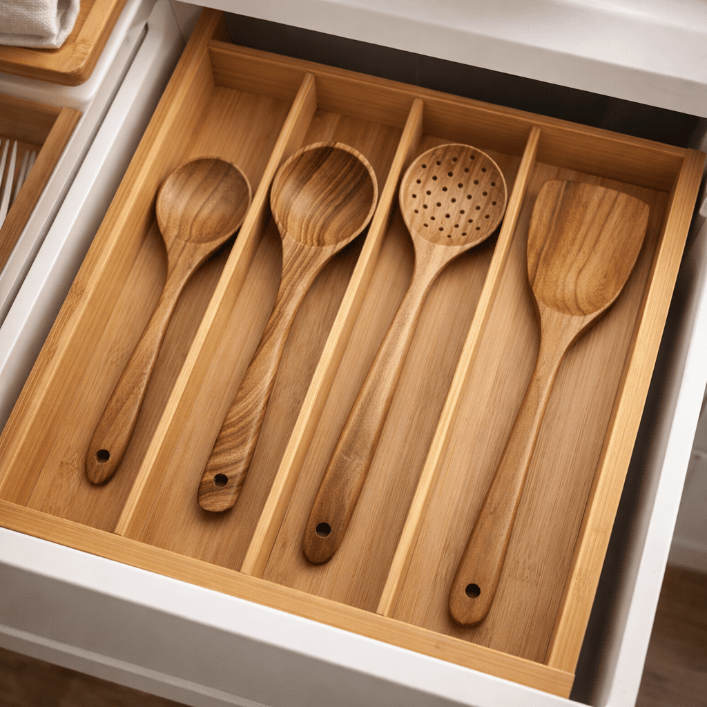NORDICWOOD High-Quality Wooden Kitchen Utensil Set lifestyle image 3