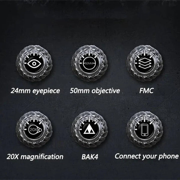 High Power Binoculars, 20x50 BAK4 Prism Binoculars with Smartphone Adapter for Concerts, Sports & Wildlife