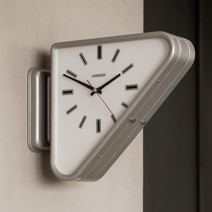Modern Wall Clock, Dual Triangle Decorative Wall Clock for Living Room