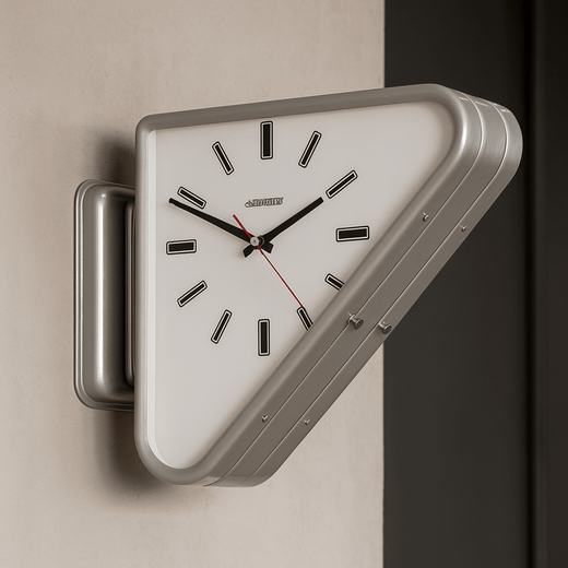 Modern Wall Clock, Dual Triangle Decorative Wall Clock for Living Room