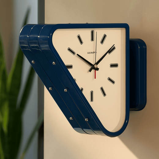 Modern Wall Clock, Dual Triangle Decorative Wall Clock for Living Room