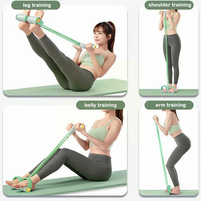 Foot Pedal Resistance Band, 4-Tube, Home Ab Trainer