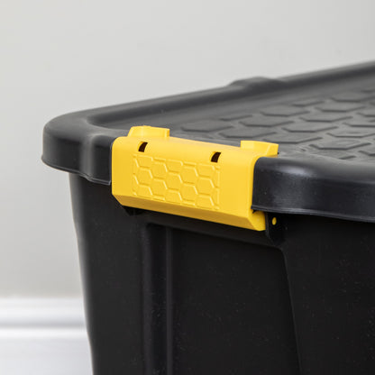 Heavy Duty Storage Bins with Lids, 60L Lockable Stackable Storage Tote