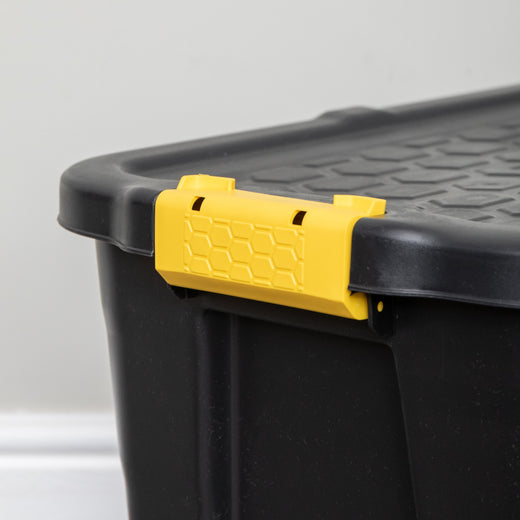 Heavy Duty Storage Bins with Lids, 60L Lockable Stackable Storage Tote