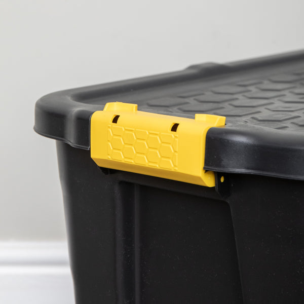 Heavy Duty Storage Bins with Lids, 60L Lockable Stackable Storage Tote
