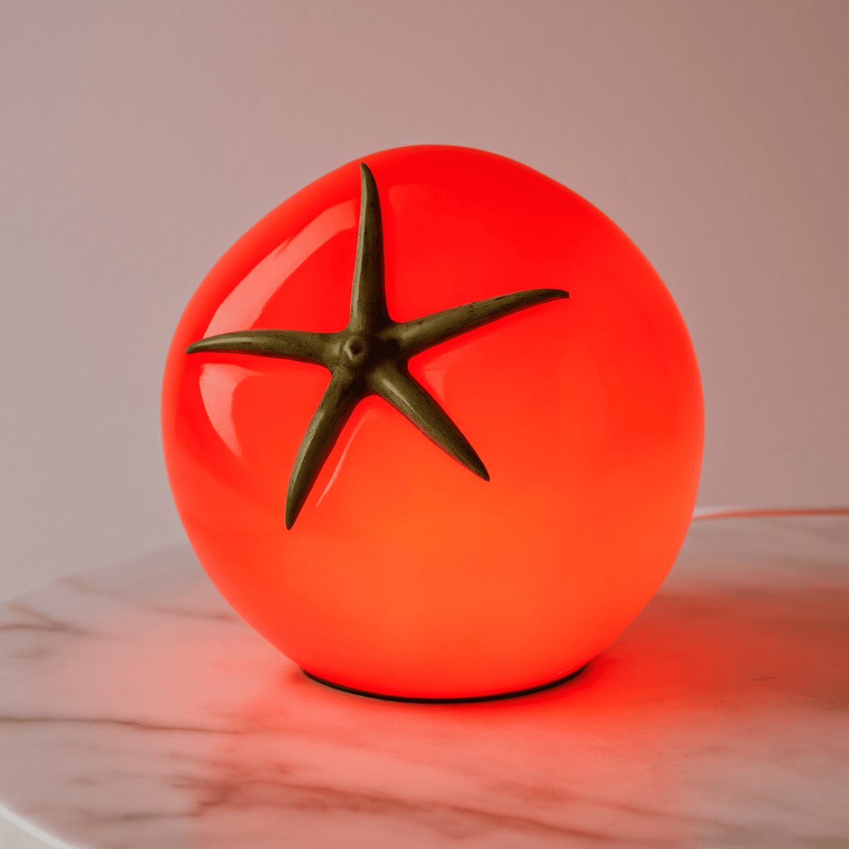 Tomato Lamp, Red Resin Table Lamp for Kitchen & Living Room Decor