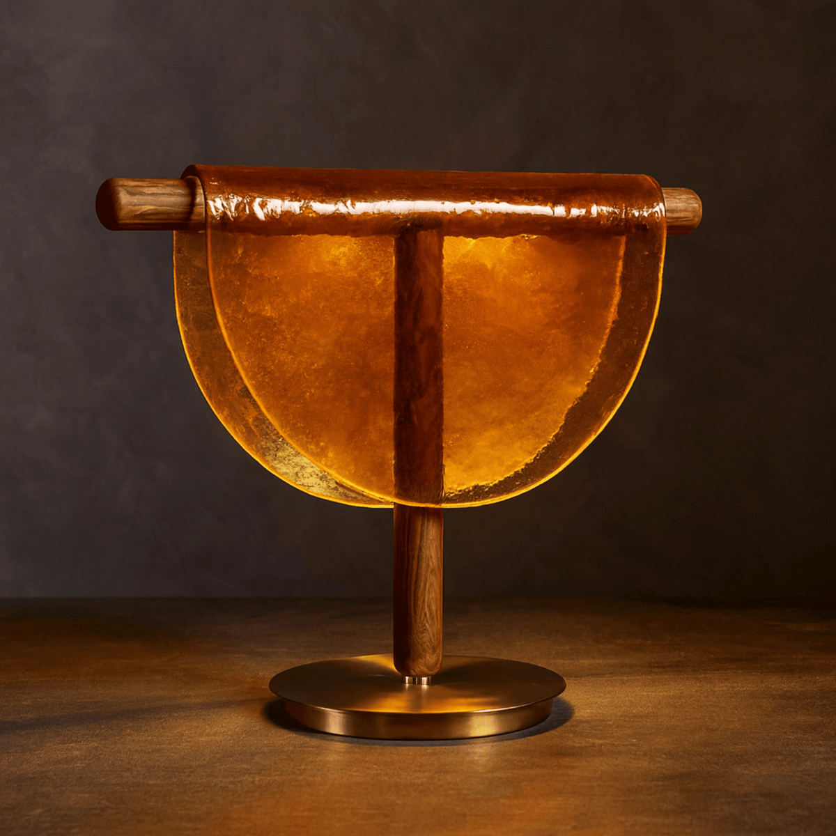 Half Moon Lamp, Glass Table Lamp for Bedroom & Living Room Decor