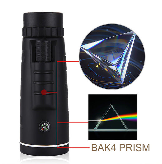 Monocular Telescope, HD Zoom Monocular with BAK4 Prism, Compass & Optional Tripod