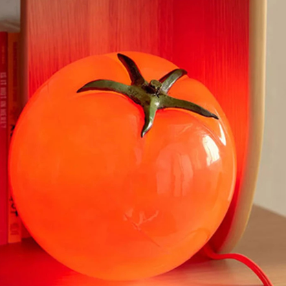 Tomato Lamp, Red Resin Table Lamp for Kitchen & Living Room Decor