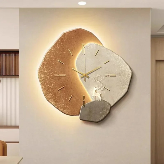 Backlit Wooden Wall Clock, Silent Movement