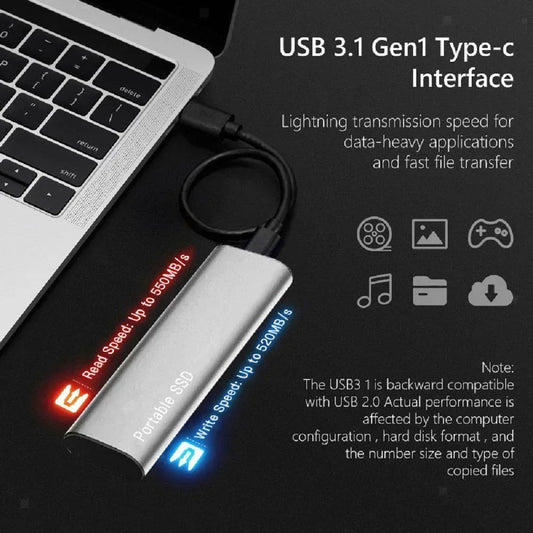 Portable External SSD, High-Speed, Black