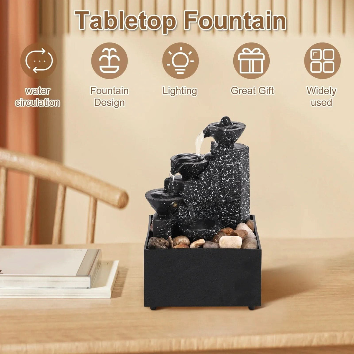 CALMSTREAM Soothing Table Waterfall Fountain image 3